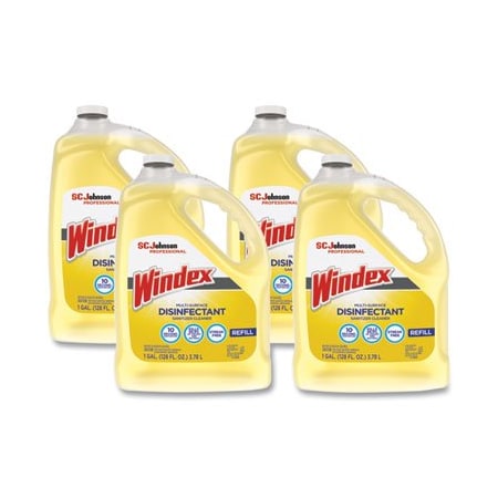 Sc Johnson Windex, Multi-Surface Disinfectant Cleaner, Citrus, 1 Gal Bottle, 4PK 682265